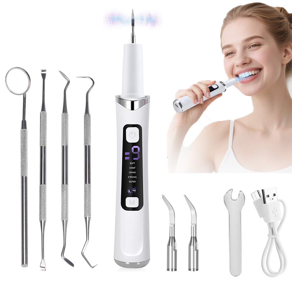 Teeth Whitening Uv - 5 โหมดไฟฟ้าอัลตราโซนิกทันตกรรม Scaler 9 ระดับทําความสะอาดฟันแคลคูลัสช่องปาก Tartar