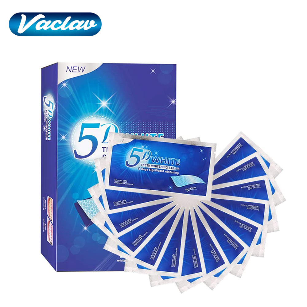 Teeth Whitening Levels - แผ่นฟอกสีฟันขาว 5D ไวท์เทนนิ่ง สตริปเจลฟอกสีฟัน ช่วยขจัดคราบกาแฟจากการสูบบุหรี่ ชุดฟอกสีฟันสำหรับใช้ในบ้านที่มีประสิทธิภาพ
