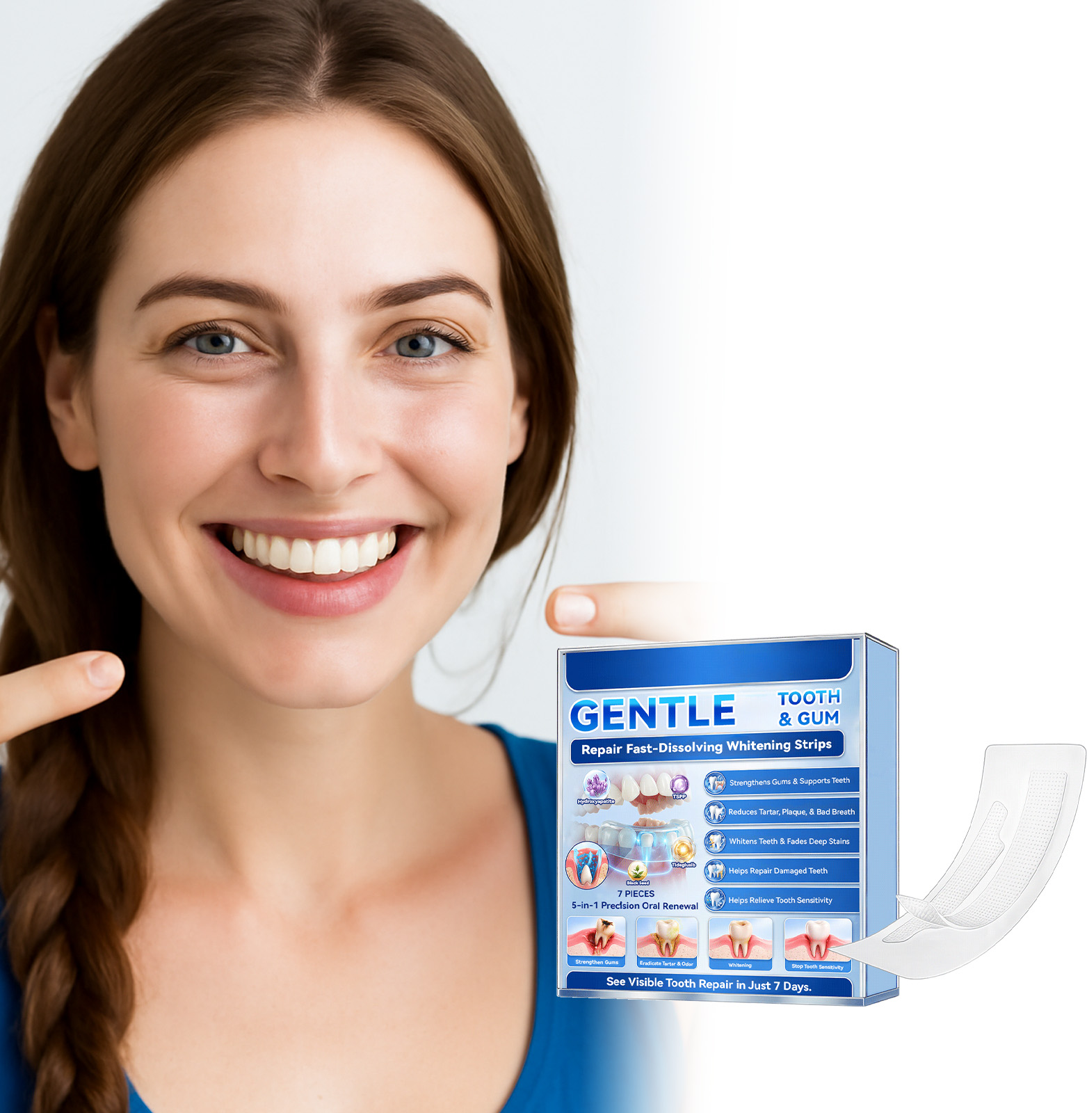 แผ่นฟอกสีฟัน ผลลัพธ์รวดเร็ว 7  - Teeth Whitening Strips บทวิจารณ์และราคา