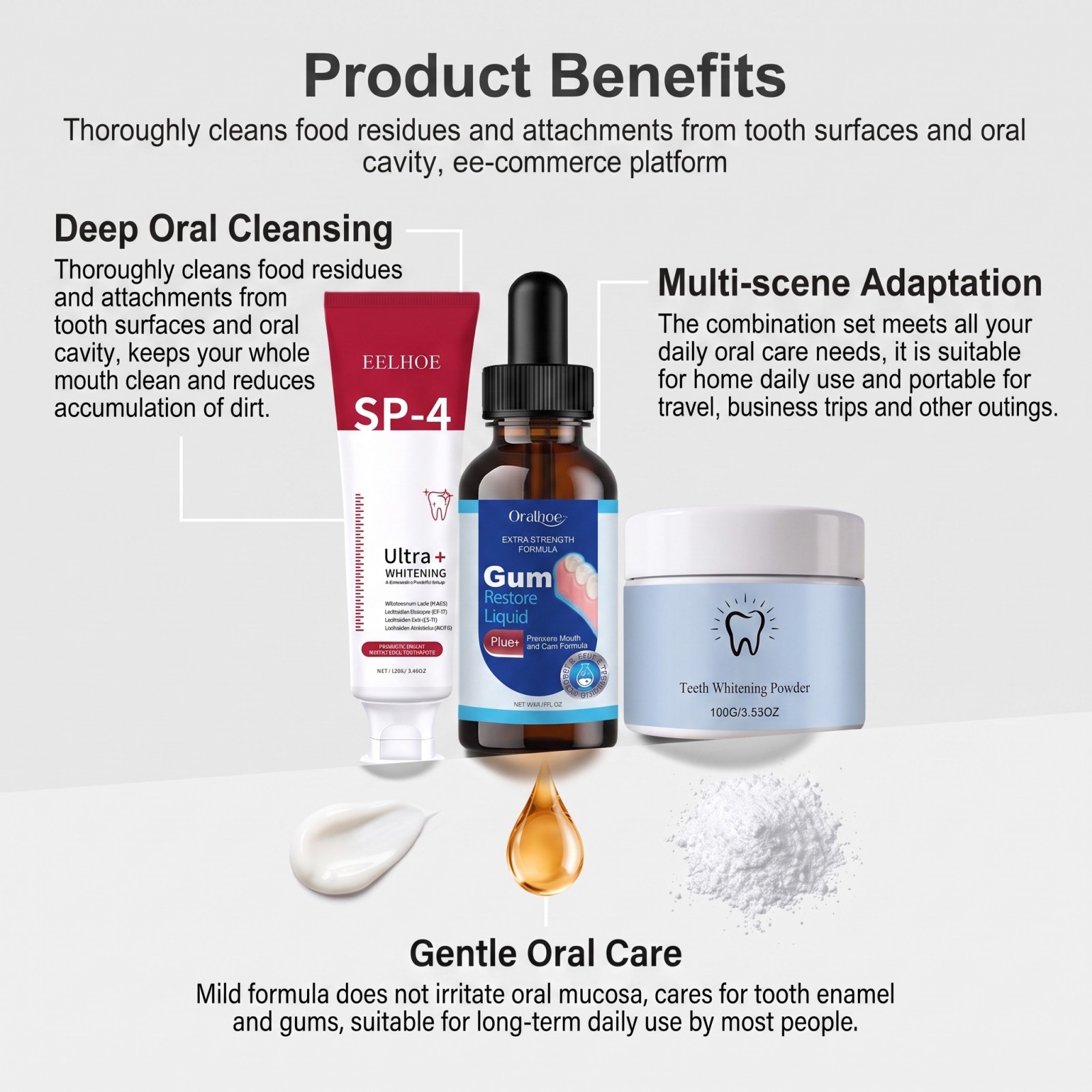 ชุดดูแลช่องปาก คอมโบเซ็ต ยาสีฟ - Teeth Whitening Powder บทวิจารณ์และราคา