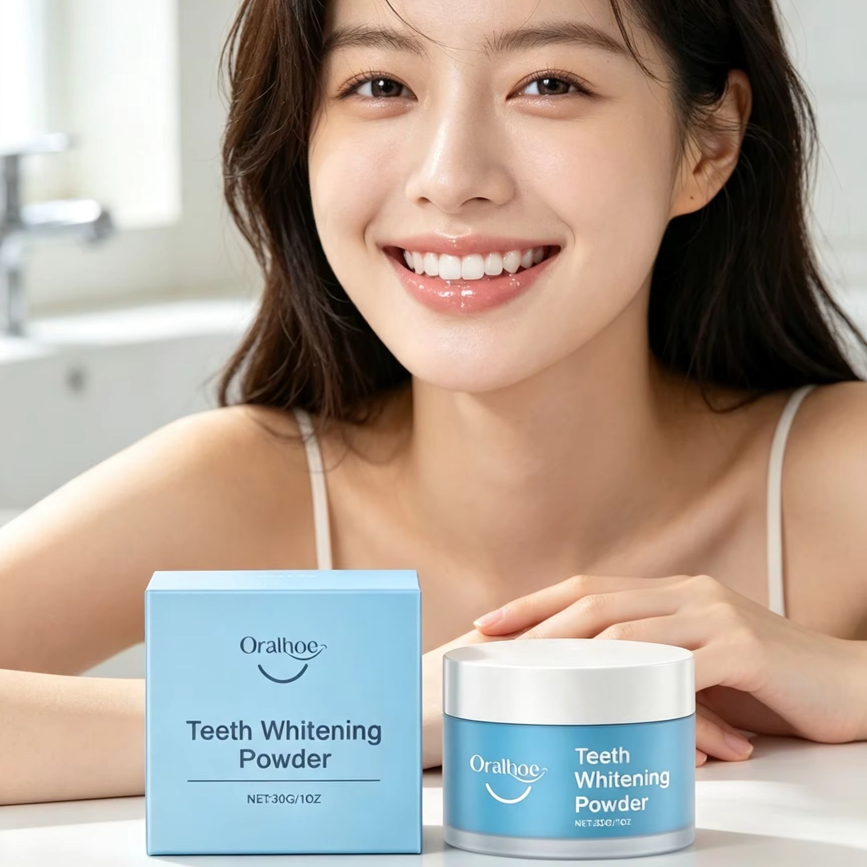 ผงแปรงฟัน Oralhoe สำหรับขจัดคร - Teeth Whitening Powder บทวิจารณ์และราคา