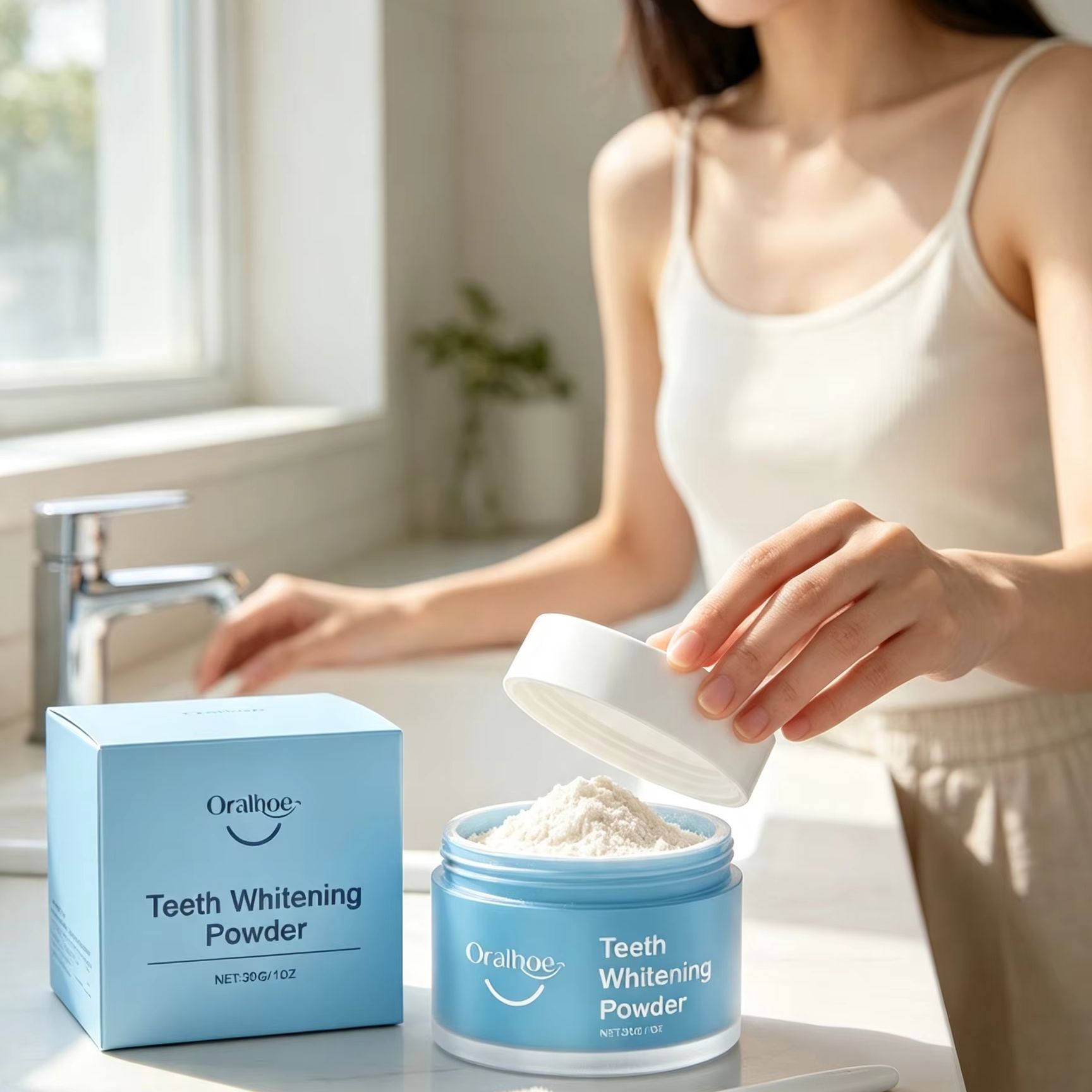 ผงแปรงฟัน Oralhoe สำหรับขจัดคร - Teeth Whitening Powder บทวิจารณ์และราคา