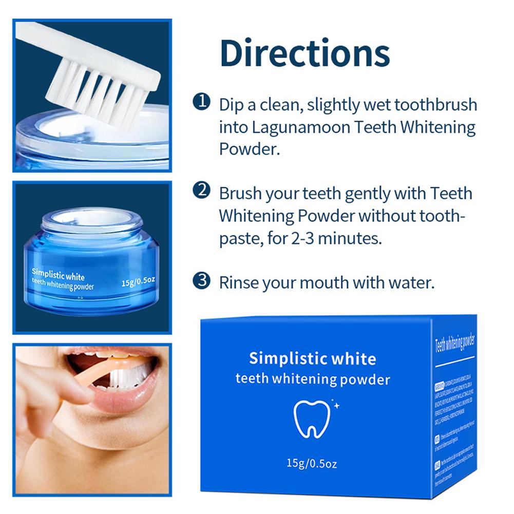 ผงฟอกฟันขาวสูตรเรียบง่าย ช่วยล - Teeth Whitening Powder บทวิจารณ์และราคา