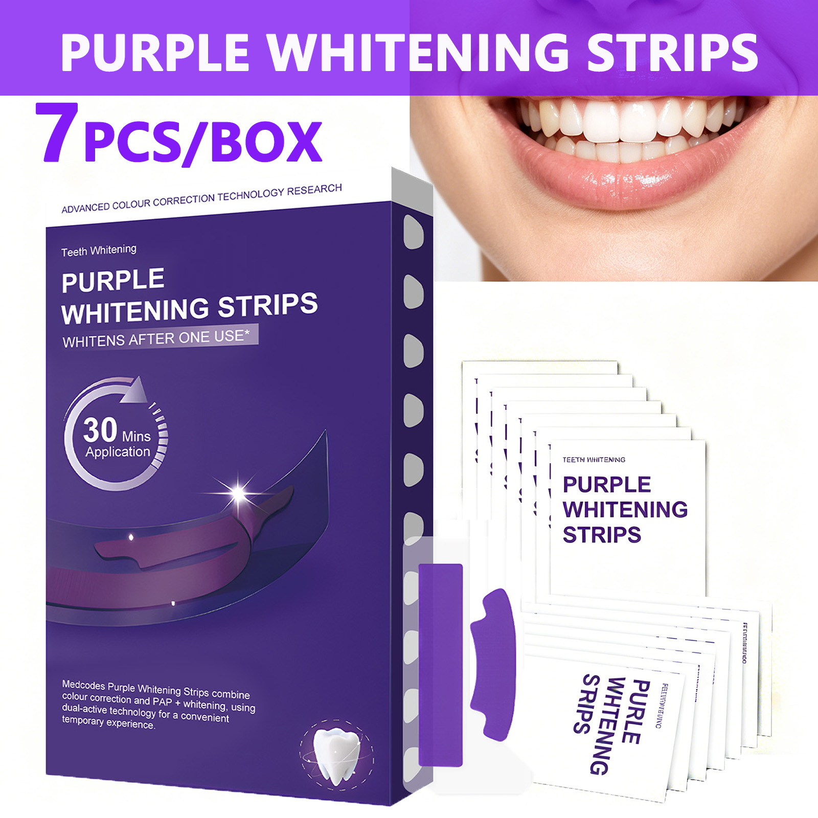 แผ่นฟอกสีฟันสีม่วง – ขจัดคราบอ - Teeth Whitening Quick บทวิจารณ์และราคา